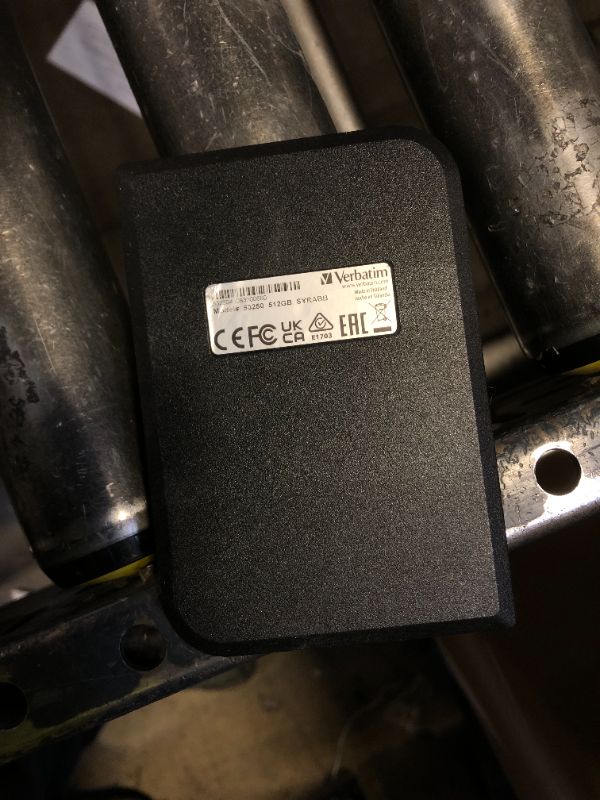 Photo 1 of Verbatim 512GB Portable SSD External Hard Drive Store ‘n’ Go USB 3.2 Gen 1 USB-C Adapter Included - External Solid State Drive