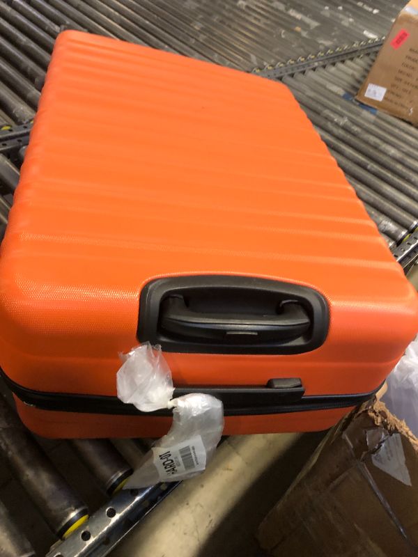 Photo 1 of Amazon Basics 30" Hardside Large Checked Luggage, Hardshell Suitcase With Wheels, Expandable For Up to 15% More Space, With Scratch-Resistant Surface, Four Multi-directional Wheels, Orange