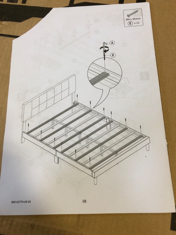 Photo 1 of UPHOLSTERED PLATFORM BED FRAME