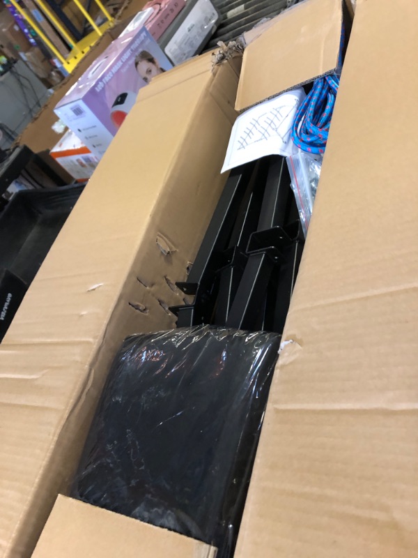 Photo 1 of Eastrexon Updated Folding Chair Rack, Heavy-Duty Folding Chair Cart w/ 4 Swivel Wheels, Holds 12 Tables or 84 Chairs, Up to 1000 LBS Capacity, 2 Binding Ropes, 1 Dust Cover, 72“L x 33”W x 74”H, Black