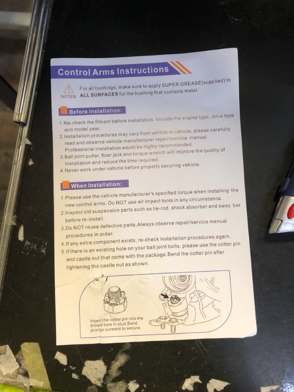 Photo 1 of UNKNOWN MAKE AND MODEL VEHICLE CONTROL ARMS 