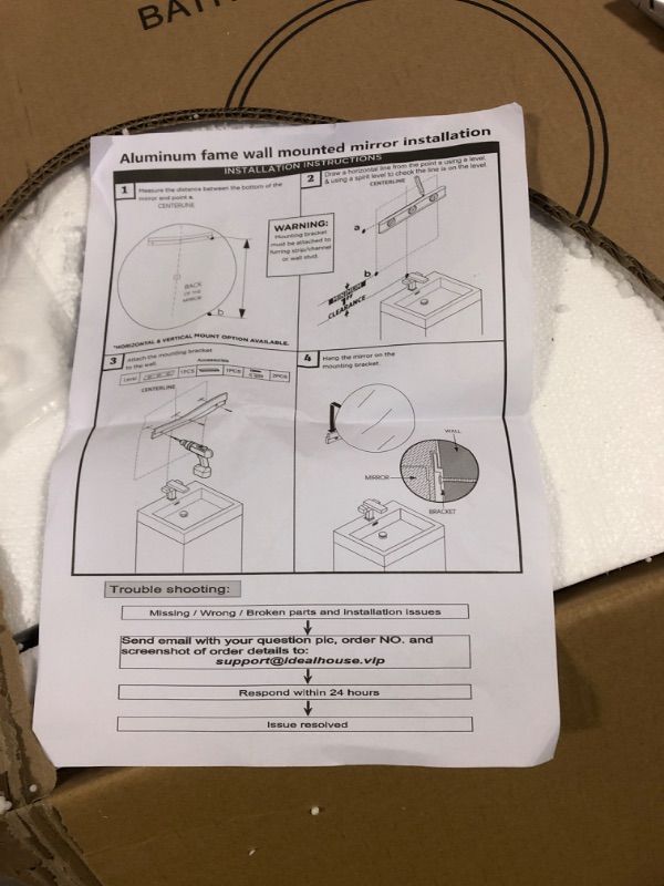 Photo 1 of Garvee 2024 New 36 Inch Round Mirror, HD Eco-Friendly Bathroom Mirror, Metal Framed Circle Mirror, Modern Wall Mirror for Bathroom, Living Room, Vanity, Easy to Install, Matte Black