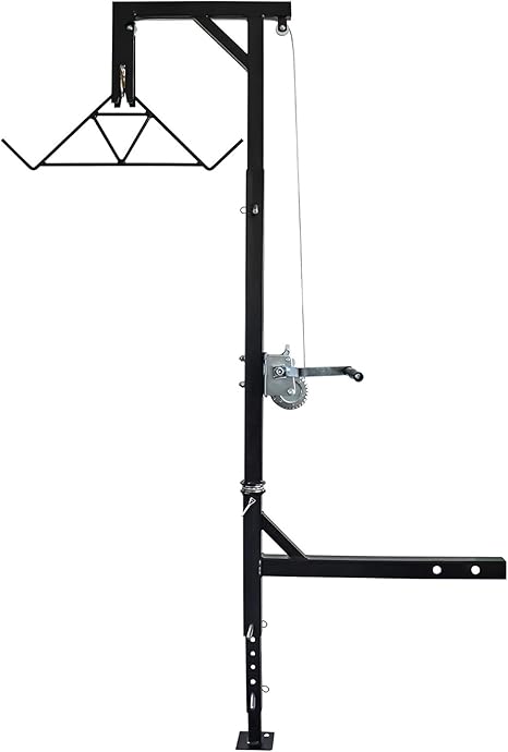 Photo 1 of HME Truck Hitch Game Hoist Complete Kit with Winch and Gambrel, 400 lb Capacity - Hunting Game Skinning and Cleaning Accessory with 360-Degree Swivel Shaft and Adjustable Height
