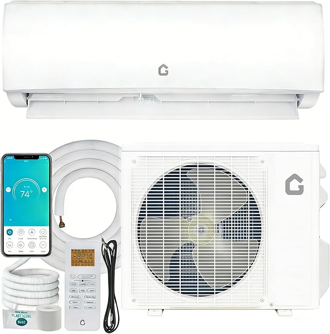 Photo 1 of Garvee 11500 BTU Mini Split AC/Heating System, 115V WIFI Enabled Energy Efficient Mini Split Unit,Wall-Mounted Split Air Conditioner,Cools Up to 750 Sq.Ft, Heat Pump & Installation Kits
