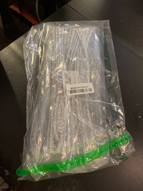 Photo 1 of 100 Pieces  Cleaners Chenille Stem, Glitter Sliver Pipe Cleaners Set for Pipe Cleaners DIY Arts Crafts Decorations, Chenille Stems Pipe Cleaners (Glitter Sliver)