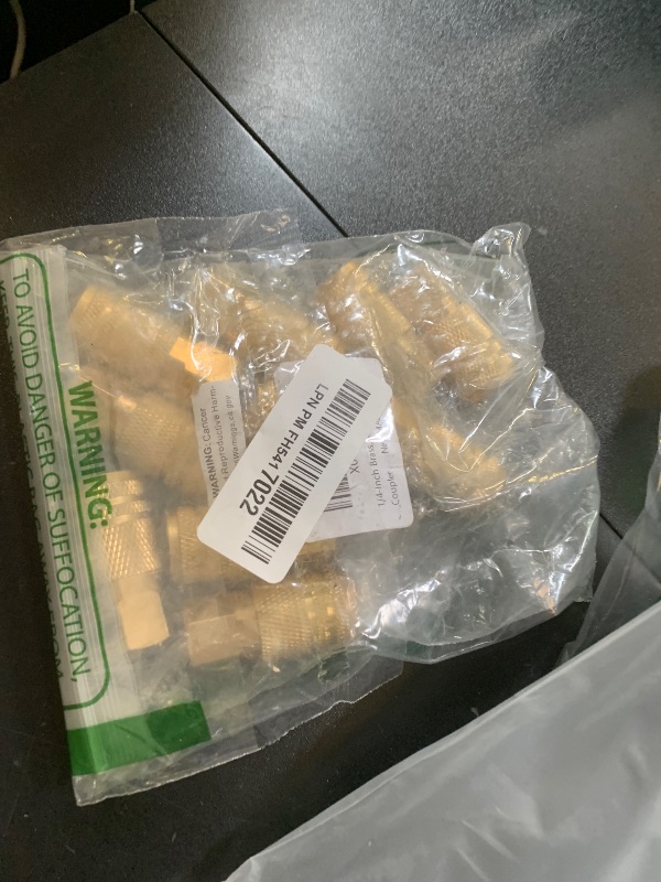 Photo 1 of 1/4-Inch Brass Female Industrial Coupler, 10 Pack 1/4 Inch Air Hose Fittings NPT Female Quick Connector Air Coupler for Professional Jobsites and Automotive Shops