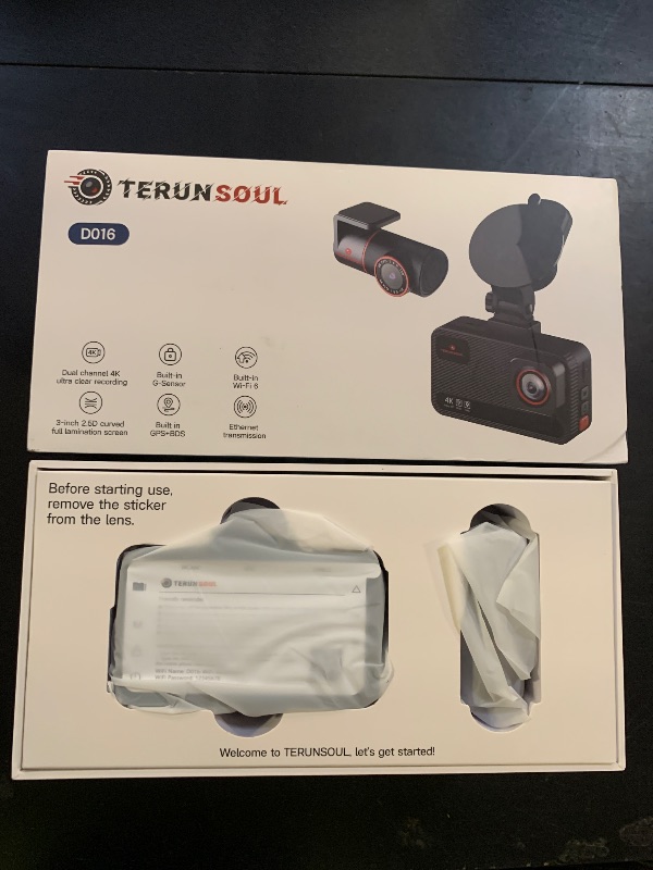 Photo 1 of TERUNSOUl 4K+4K Dash Cam Front and Rear, Free 128GB Card Included, 5.8GHz WiFi Dash Camera for Cars, Built-in GPS, G-Sensor, 170°Wide Angle, 3" IPS Screen, 24H Parking Mode, Support 512GB Max