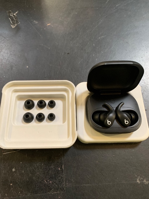 Photo 1 of Beats Powerbeats Fit - Wireless Noise Cancelling Workout Earbuds with Secure-Fit Wingtips, Up to 30-Hour Battery Life, Sweat & Water Resistant, Apple & Android Compatible - Jet Black