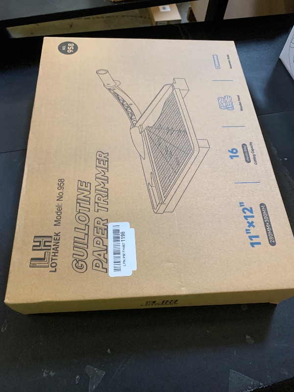 Photo 1 of 12'' Wood Guillotine Paper Cutter, Heavy Duty Wood Base Paper Trimmer with 16 Sheets Capacity Paper Cutting Board for Classroom, Crafting, Cardstock, Art Projects