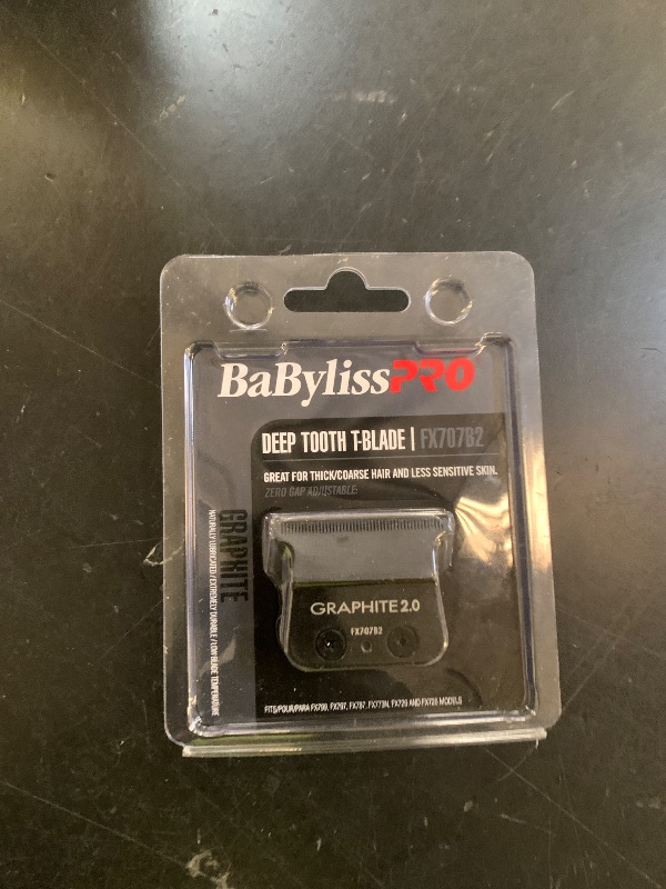 Photo 1 of BaBylissPRO Barberology Deep Tooth Graphite Replacement Blade for Outlining Hair Trimmers (FX707B2), Black
