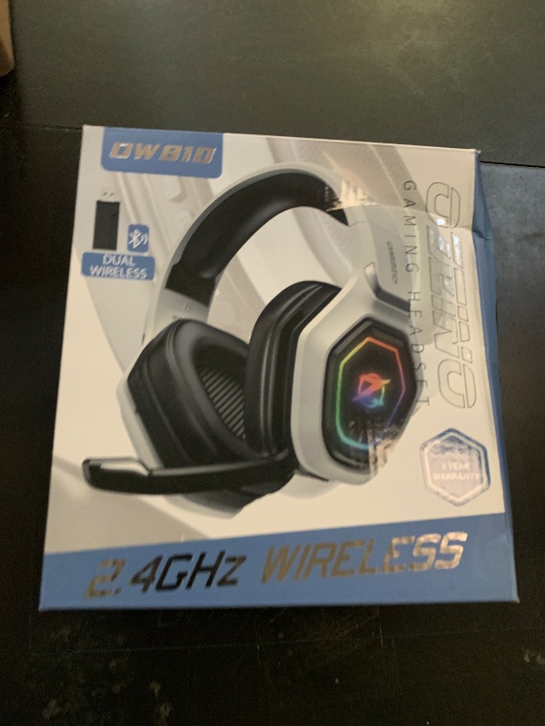Photo 1 of Ozeino 2.4GHz Wireless Gaming Headset for PC, Ps5, Ps4 - Lossless Audio USB & Type-C Ultra Stable Gaming Headphones with Flip Microphone, 40-Hr Battery Gamer Headset for Switch, Laptop, Mobile, Mac