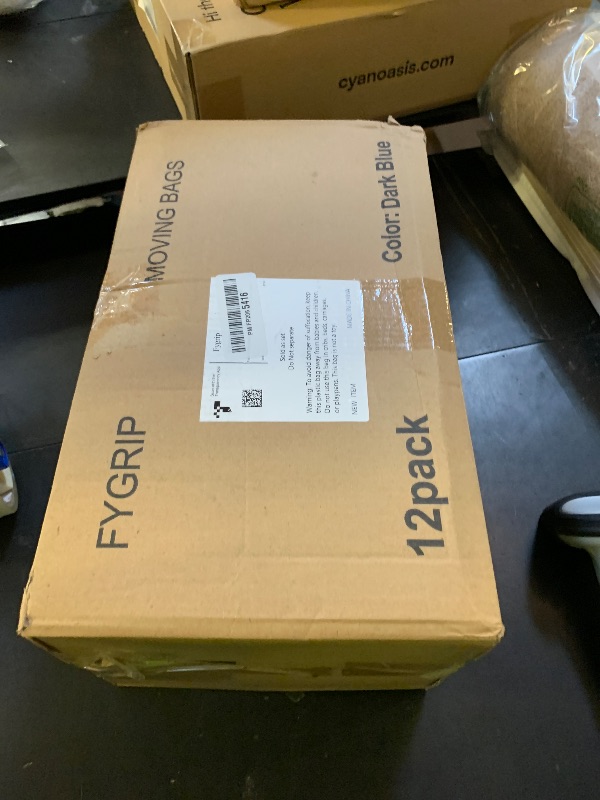 Photo 1 of 12 Pack Extra Heavy Duty Large Moving Bags with Strong Zipper & Comfortable Handles, Sturdy & Durable Clothes Storage Bags Totes Bins, Packing Moving Boxes for College Supplies, Dark Blue