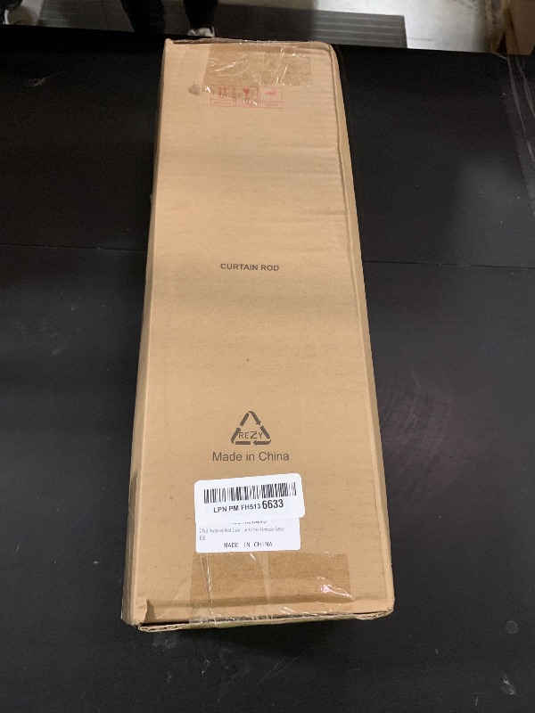 Photo 1 of 2 Pack Weathered Wood Grain Curtain Rods for Windows 66 to 120 Inches 1" Diameter Heavy Duty Window Curtain Rod Adjustable with Solid Finials for Living Room Bedroom Kitchen Farmhouse Outdoor