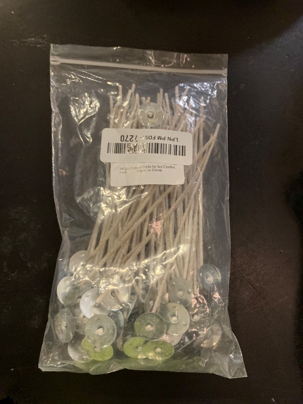 Photo 1 of 100 pcs 6" ECO Candle Wicks for Candle Making Coated with Natural Soy Wax, Low Smoke Cotton Threads Woven with Paper with 20 pcs Candles Wicks Stickers & Wicks Centering Device