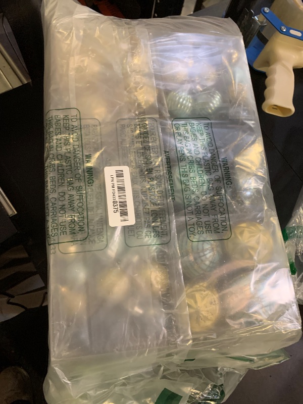 Photo 1 of 100ct Blue and Gold Christmas Ornaments Set, Shatterproof Xmas Tree Ornaments Decorations Collection, Hanging Plastic Christmas Balls for Holiday Party Wedding (Blue&Gold)