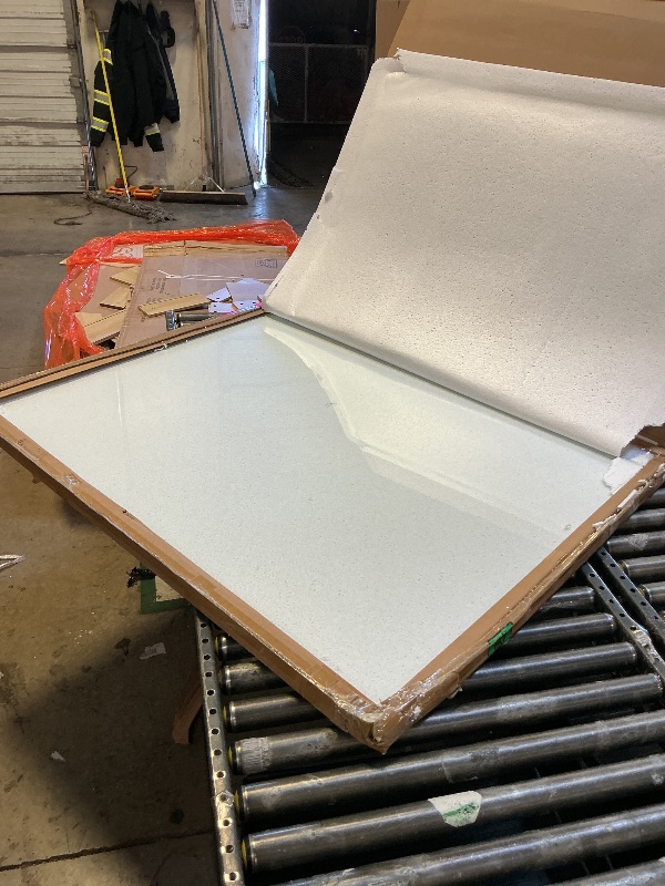 Photo 1 of [Tempered Glass] 46" x 55" Glass Chair Mat, Heavy Duty Hard Floor Mat with Round Corner and Polished Edge, Office Chair Mat for Carpet Office Home Hardwood Floor Desk