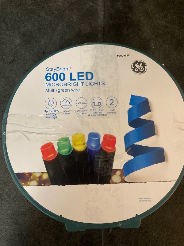 Photo 1 of GE StayBright 600-Count Multicolor Micro LED Christmas String Lights