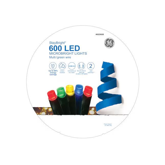 Photo 1 of GE StayBright 600-Count Multicolor Micro LED Christmas String Lights