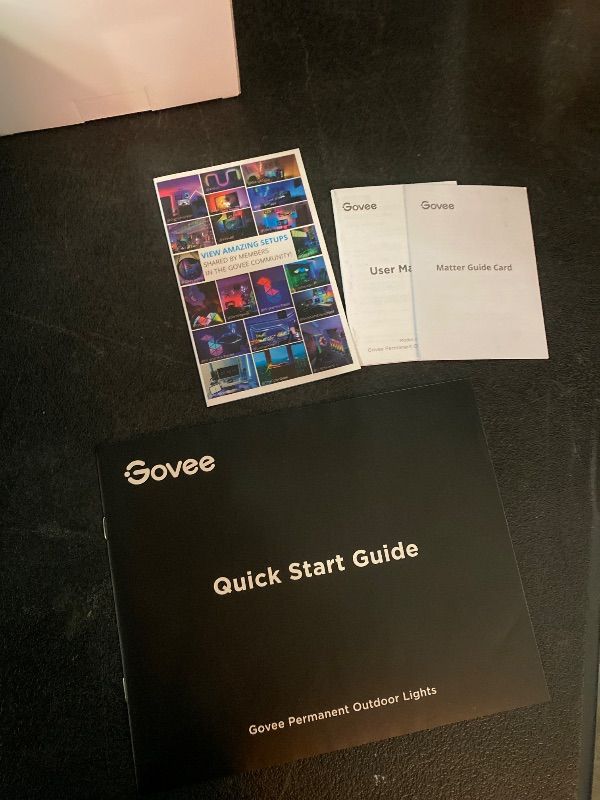 Photo 1 of Govee - Wi-Fi RGBIC Outdoor Permanent String Lights 50ft - Black