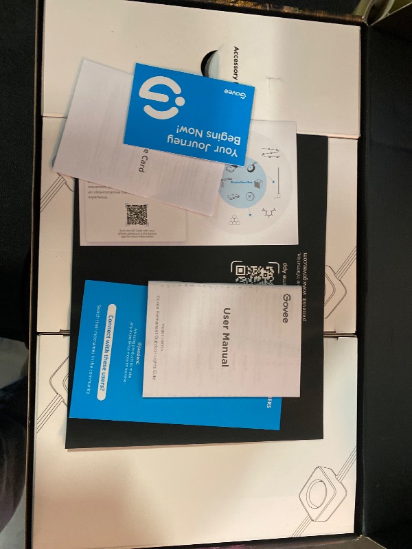 Photo 1 of Govee - Wi-Fi RGBIC Outdoor Permanent String Lights 100ft - Black