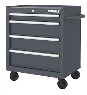 Photo 1 of Kobalt 26.7-in W x 33-in H 4 -Drawer Steel Rolling Tool Cabinet ( Gray )
