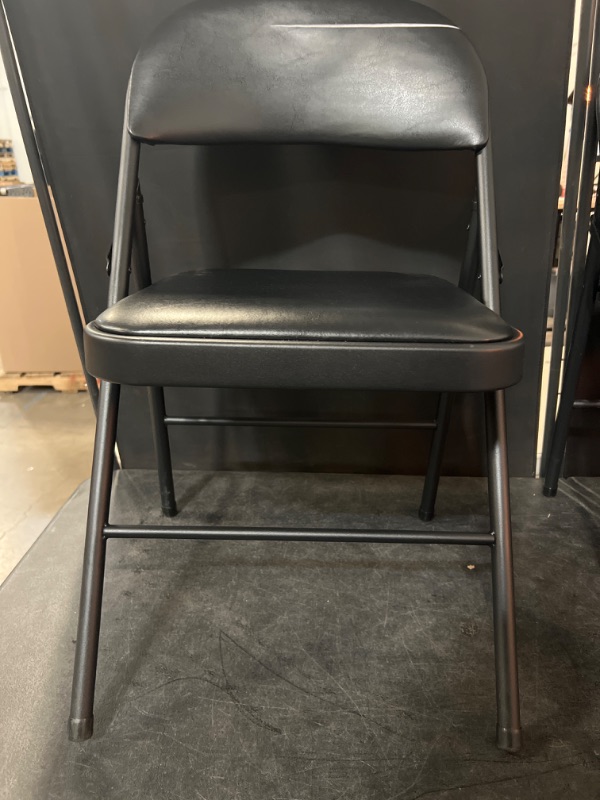Photo 1 of Cosco Black Residential Standard Folding Chair with Padded Seat ( Indoor )