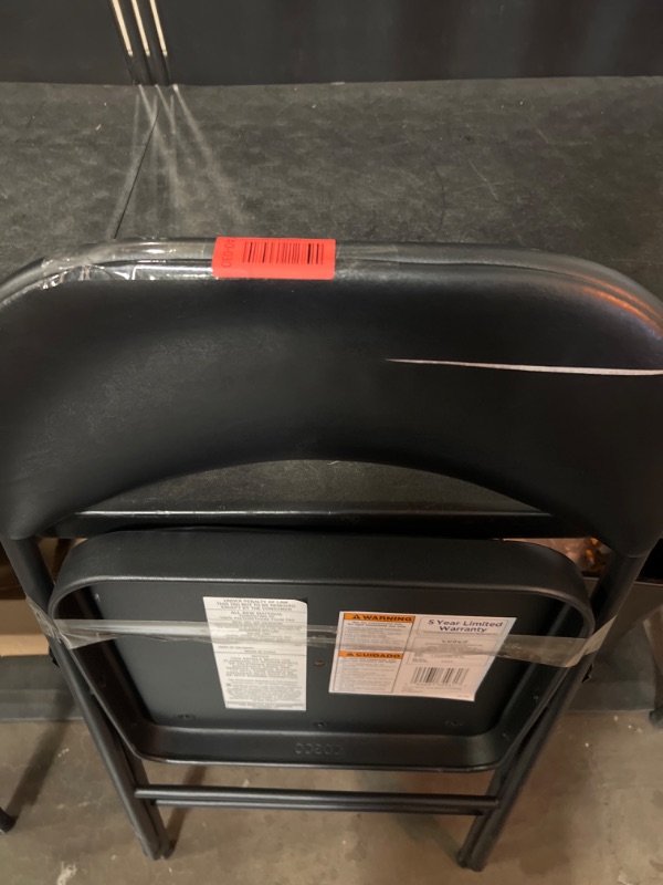 Photo 1 of Cosco Black Residential Standard Folding Chair with Padded Seat ( Indoor )