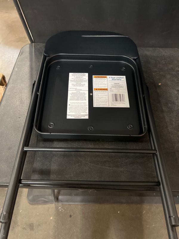 Photo 1 of Cosco Black Residential Standard Folding Chair with Padded Seat ( Indoor )