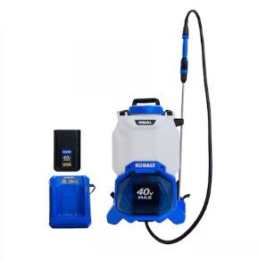 Photo 1 of Kobalt 4-Gallon 40-volt Battery Operated Plastic Backpack Sprayer with Adjustable Spray Pattern
