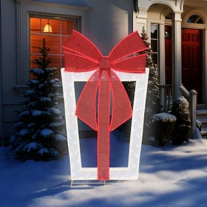 Photo 1 of Holiday Living 72-in Freestanding Gift box Yard decoration with Multicolor LED Lights
