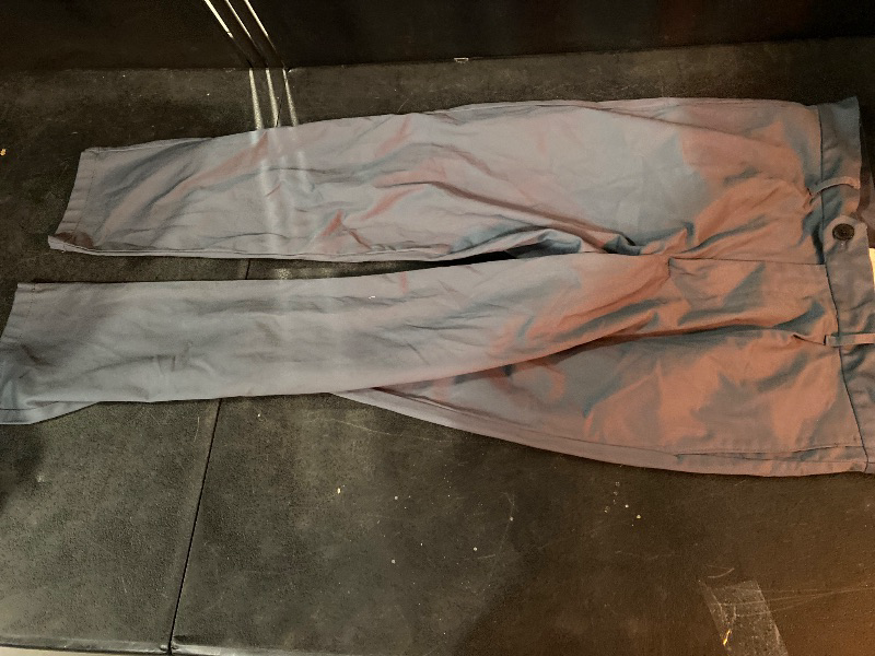 Photo 1 of 34x30 Men's Extended Tab Pleated Dress Trousers Steel Gray : Cotton-Spandex Blend, Relaxed Leg, Ankle Length