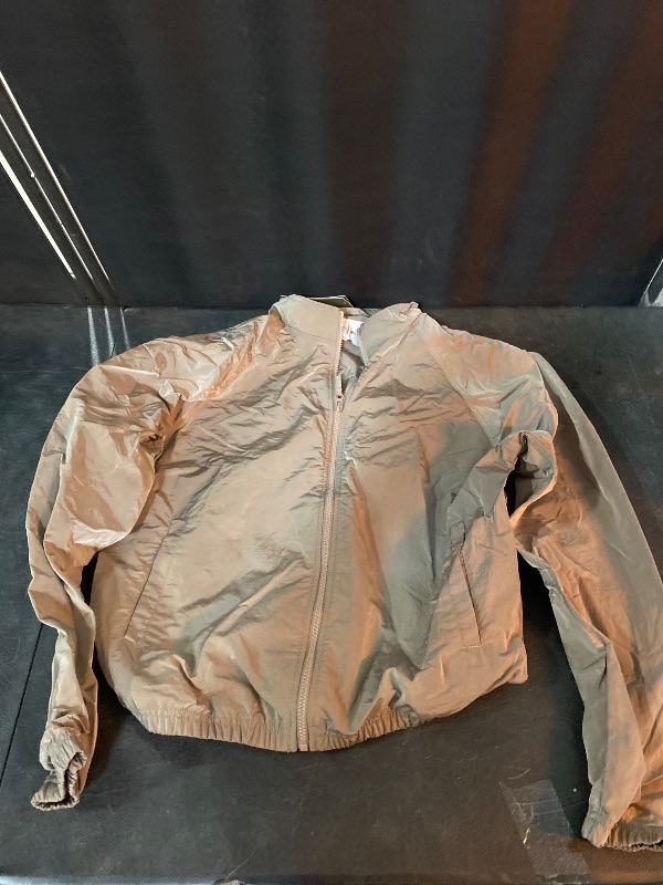 Photo 1 of M Men's Windbreaker Taupe : Recycled Nylon, Elastic Cuffs, Stand up Collar
