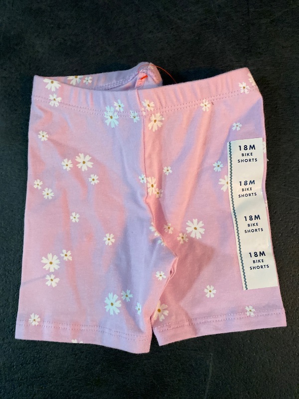 Photo 1 of 18M Toddler Girls' Floral Bike Shorts Light Purple 