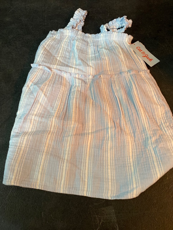 Photo 1 of 5T Toddler Girls' Multi Striped Tank Gauze Dress Cream/Blue
