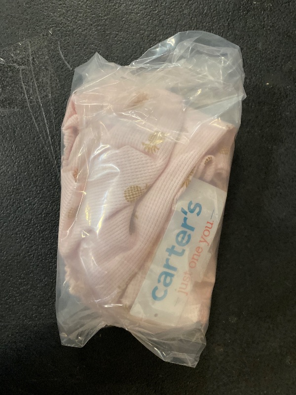 Photo 1 of 12M Baby Girls' Pineapple Textured Romper - Pink: Snap Closure, Flutter Sleeve