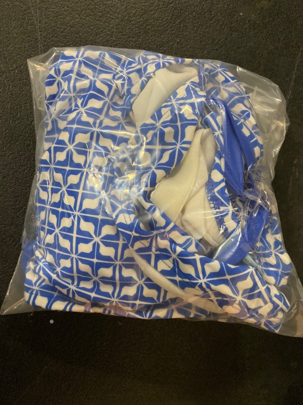 Photo 1 of L Shade & Shore Blue and White Geometric Swimsuit