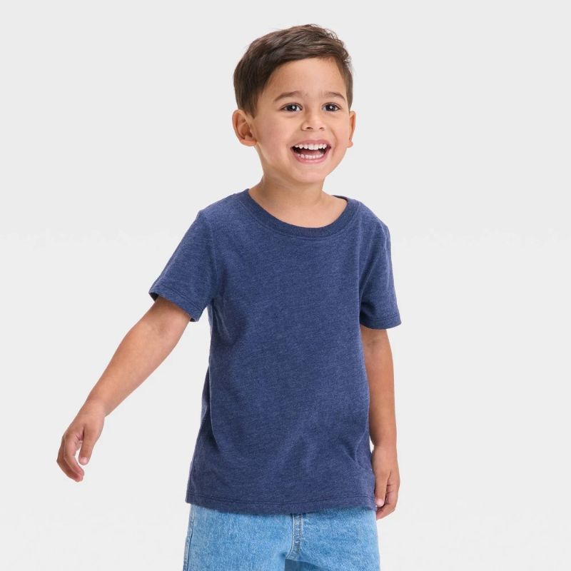 Photo 1 of 2T Toddler Boys' Short Sleeve Solid T-Shirt Navy Blue