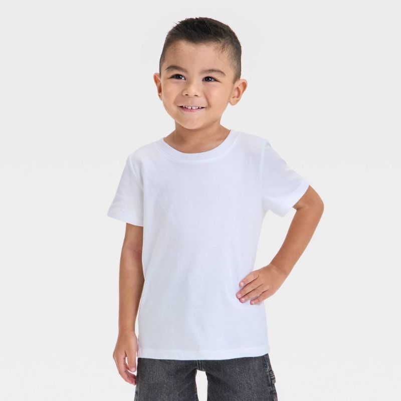 View 1 of 12M Toddler Boys' Short Sleeve Solid T-Shirt White
