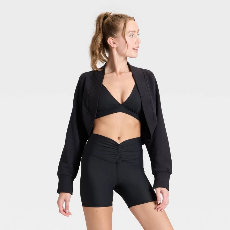 View 1 of M Women's French Terry Shrug Black