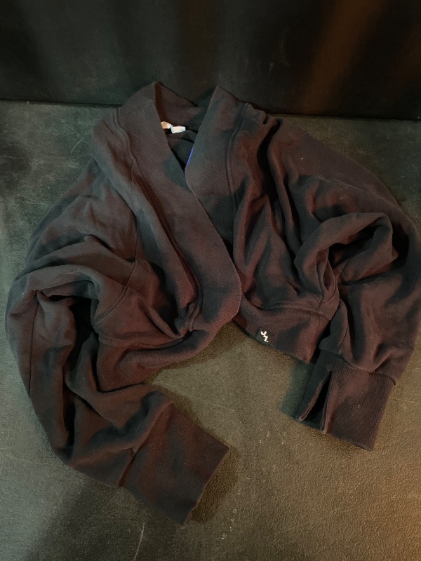 View 2 of M Women's French Terry Shrug Black