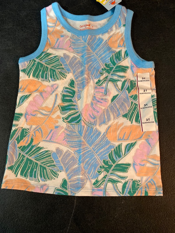Photo 1 of 3T Toddler Girls' Palm Printed Tank Top - Shirt Cream