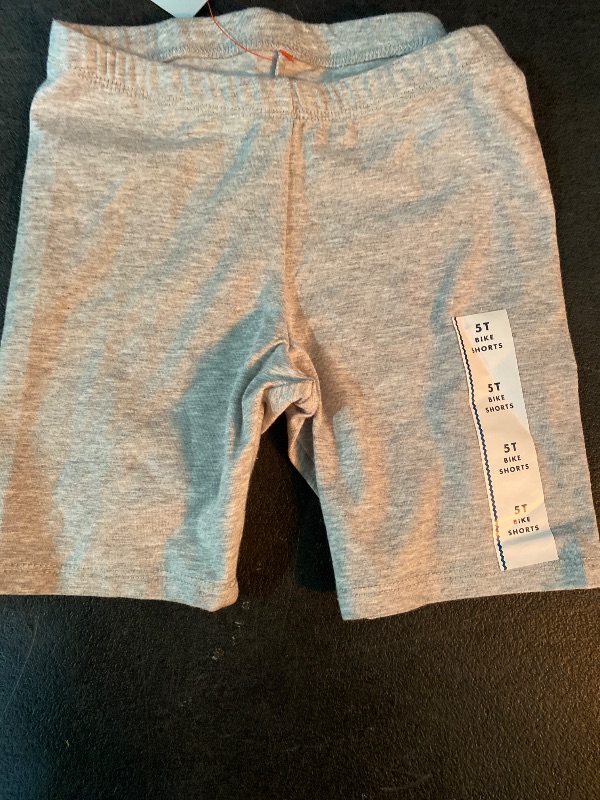Photo 1 of 5T Toddler Girls' Bike Shorts Heather Gray: Mid-Rise, Stretch, Shrink-Resistant