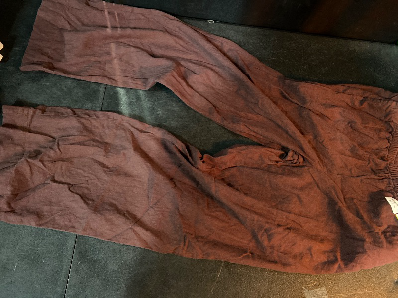 Photo 1 of M Women's Mid-Rise Wide Leg Linen Pull-On Pants Brown 