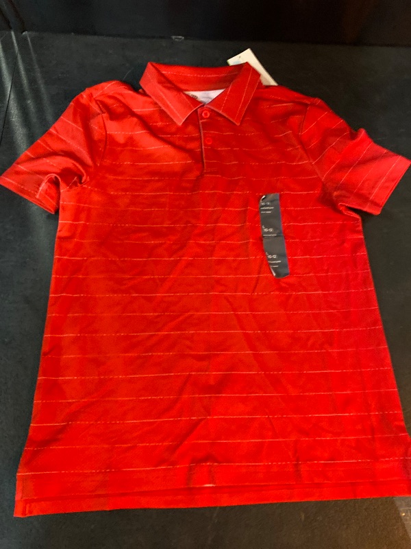 Photo 1 of L Boys' Textured Golf Polo Shirt Red 