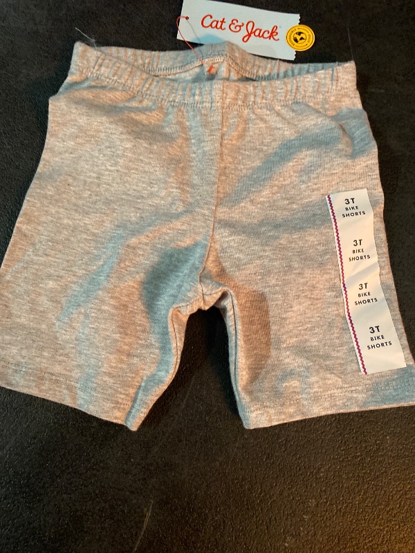 Photo 1 of 3T Toddler Girls' Bike Shorts Heather Gray: Mid-Rise, Stretch, Shrink-Resistant