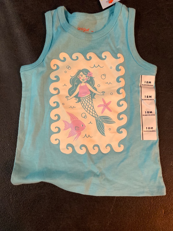 Photo 1 of 18M Toddler Girls' 'Mermaid' Graphic Tank Top Turquoise Blue 
