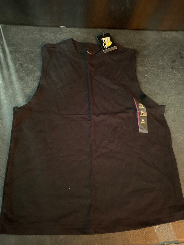 Photo 1 of  XL Boys' Cutoff Tank Top Black: Cotton Blend, Recycled Polyester, Crew Neck, Sleeveless, Pullover, Machine Washable
