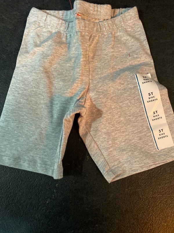Photo 1 of 5T Toddler Girls' Bike Shorts Heather Gray Mid-Rise, Stretch, Shrink-Resistant