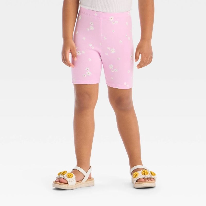 Photo 1 of 5T Toddler Girls' Floral Bike Shorts Light Purple 