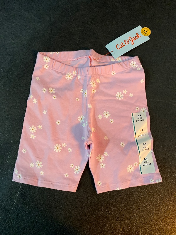 Photo 1 of 4T Toddler Girls' Floral Bike Shorts Light Purple 